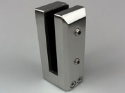 Side mount clamp for glass pool fences in matt black, actual finish may vary and is listed in product name